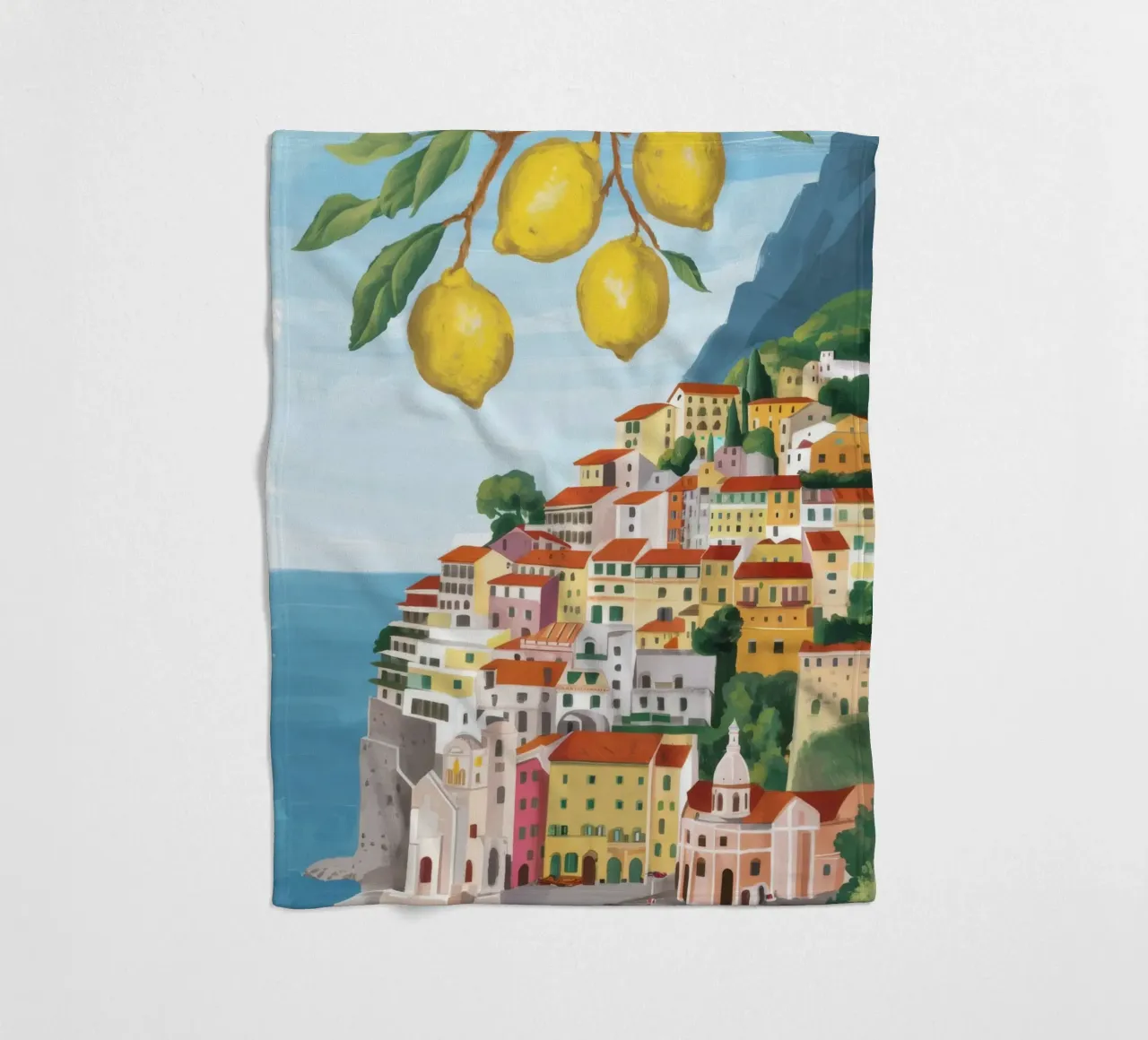 Zitrone Amalfi-Klippen Fleecedecke von Aurora Muse