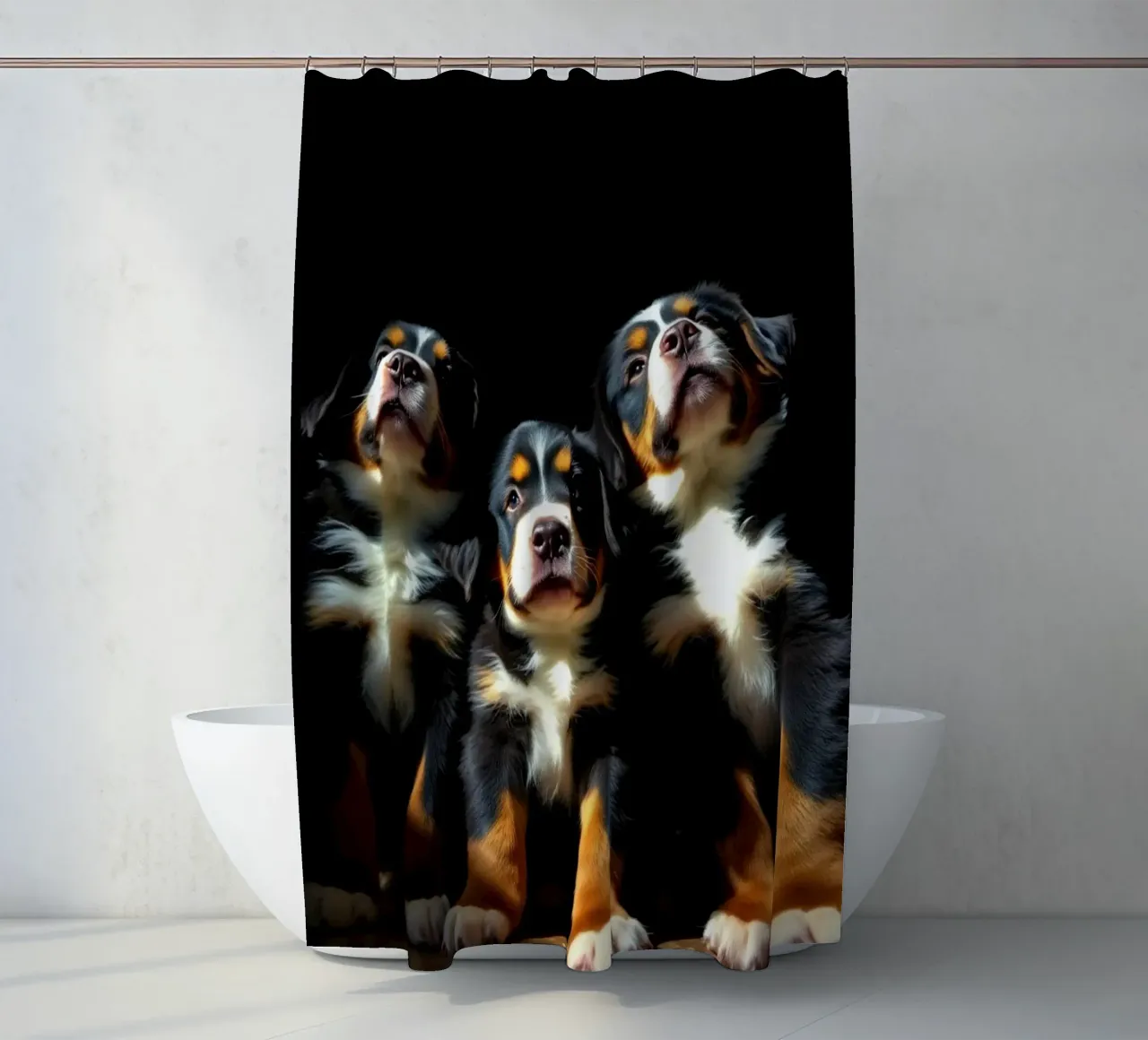cute little puppies #118 shower curtain by Yumis.Beargang.and.Me