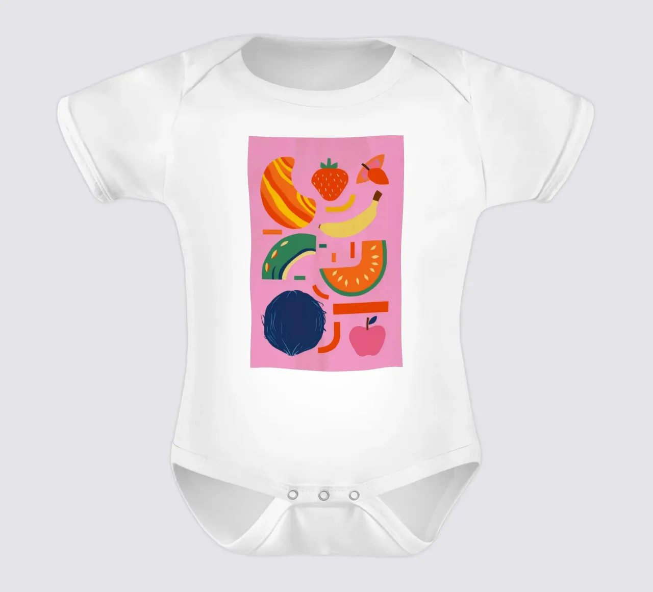 Medley di frutta Pop Art body neonato maniche corte da Ember Stone
