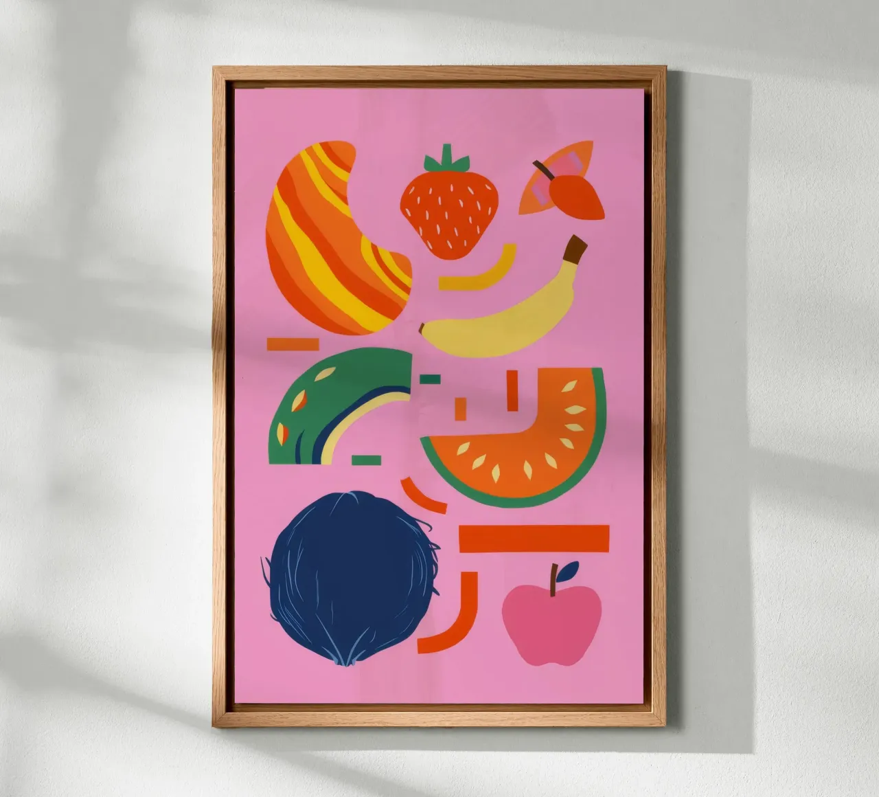 Pop Art Fruit Medley canvas met Baklijst van Ember Stone