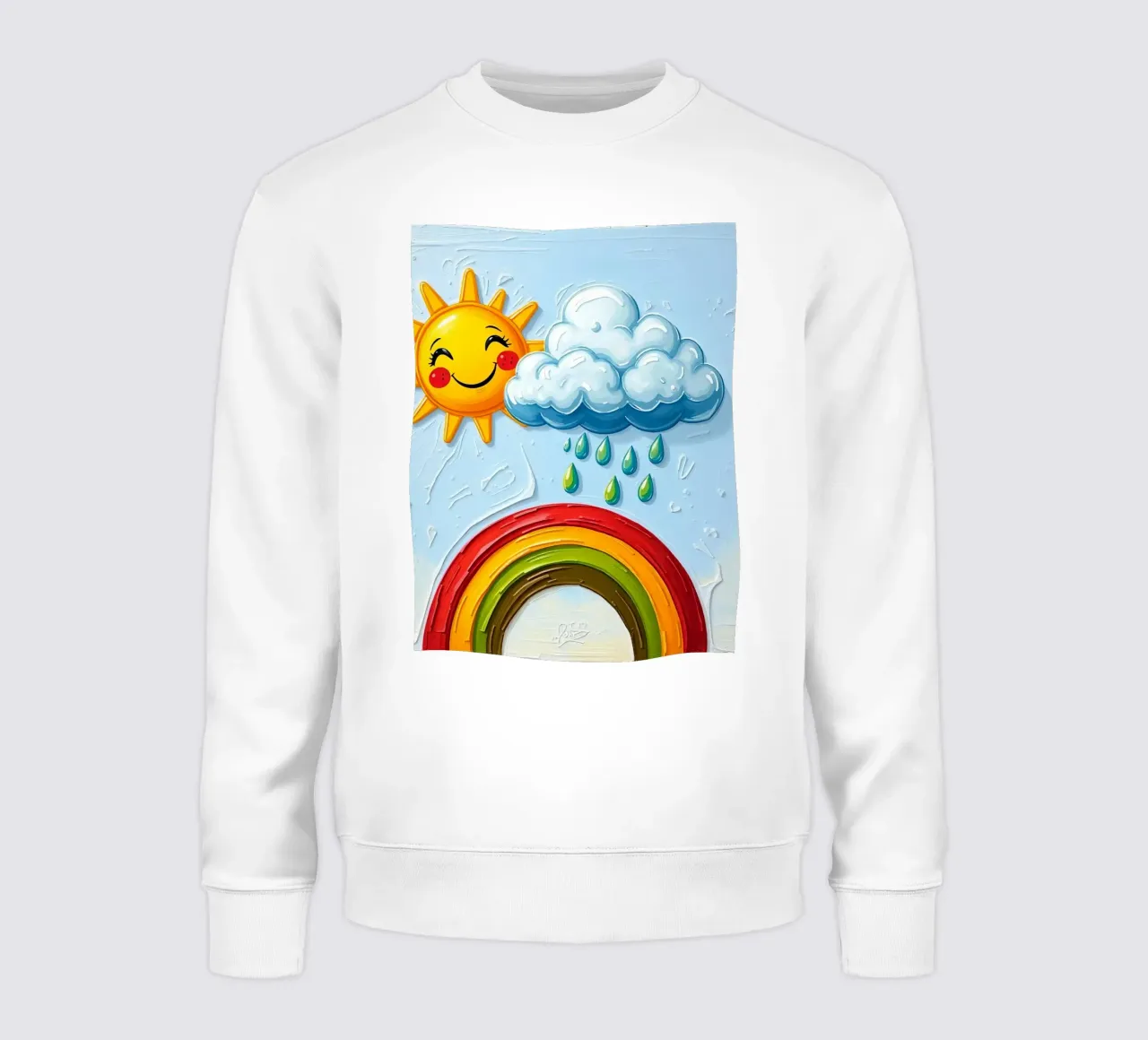 Sole allegro e nuvole giocose con l'arte dell'arcobaleno felpa da DesignDoodle