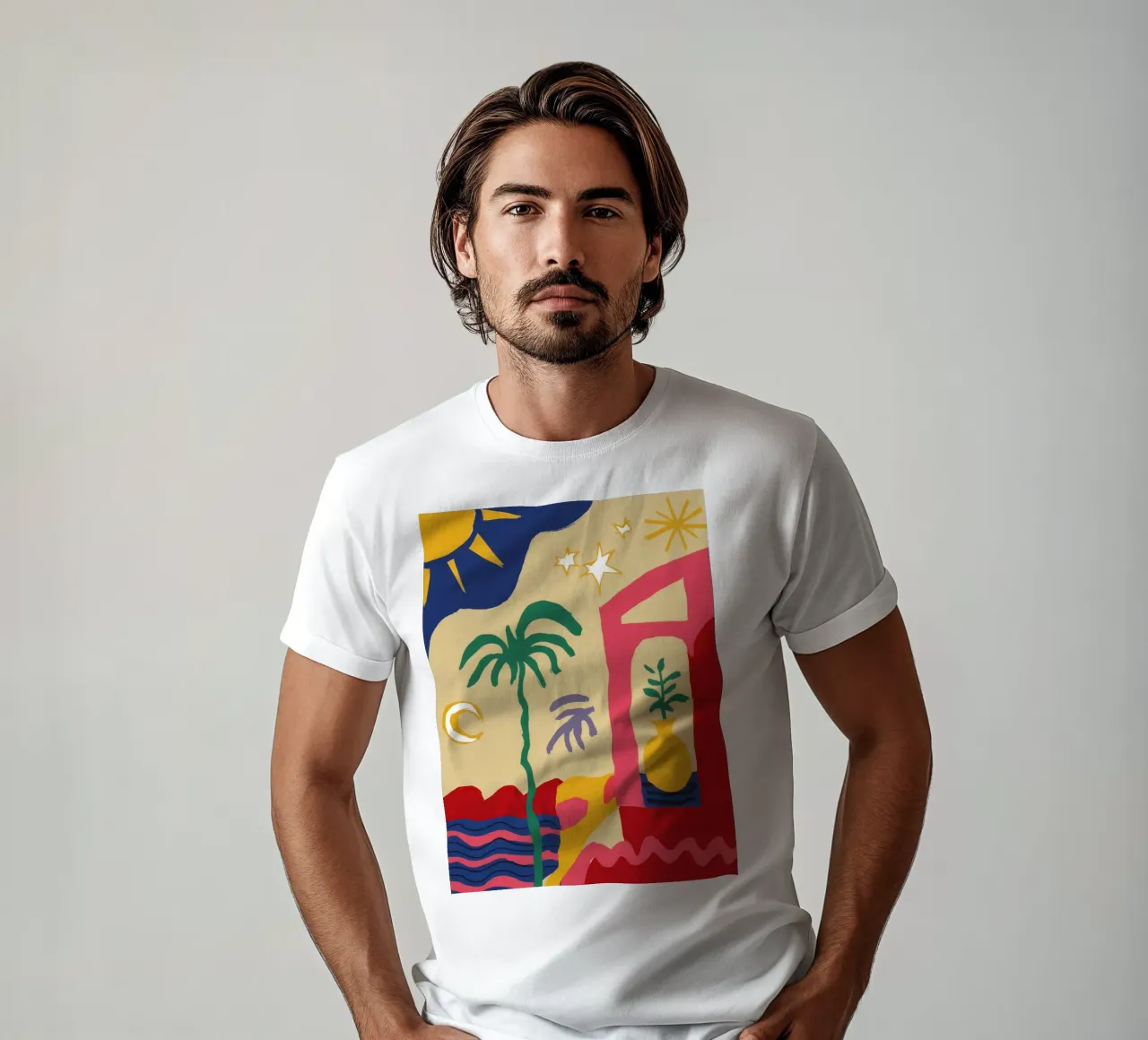 Abstraktes Sonnen-Totem T-Shirt von Jasper Rune