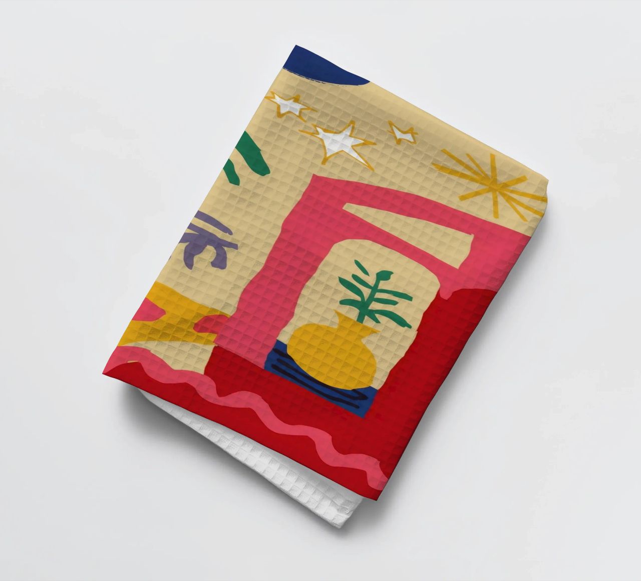 Totem solaire abstrait torchon de Jasper Rune