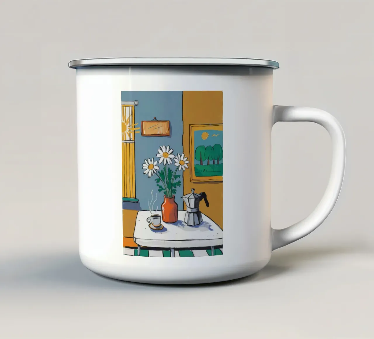 Momento Moka mattutino tazza in smalto da Ember Stone