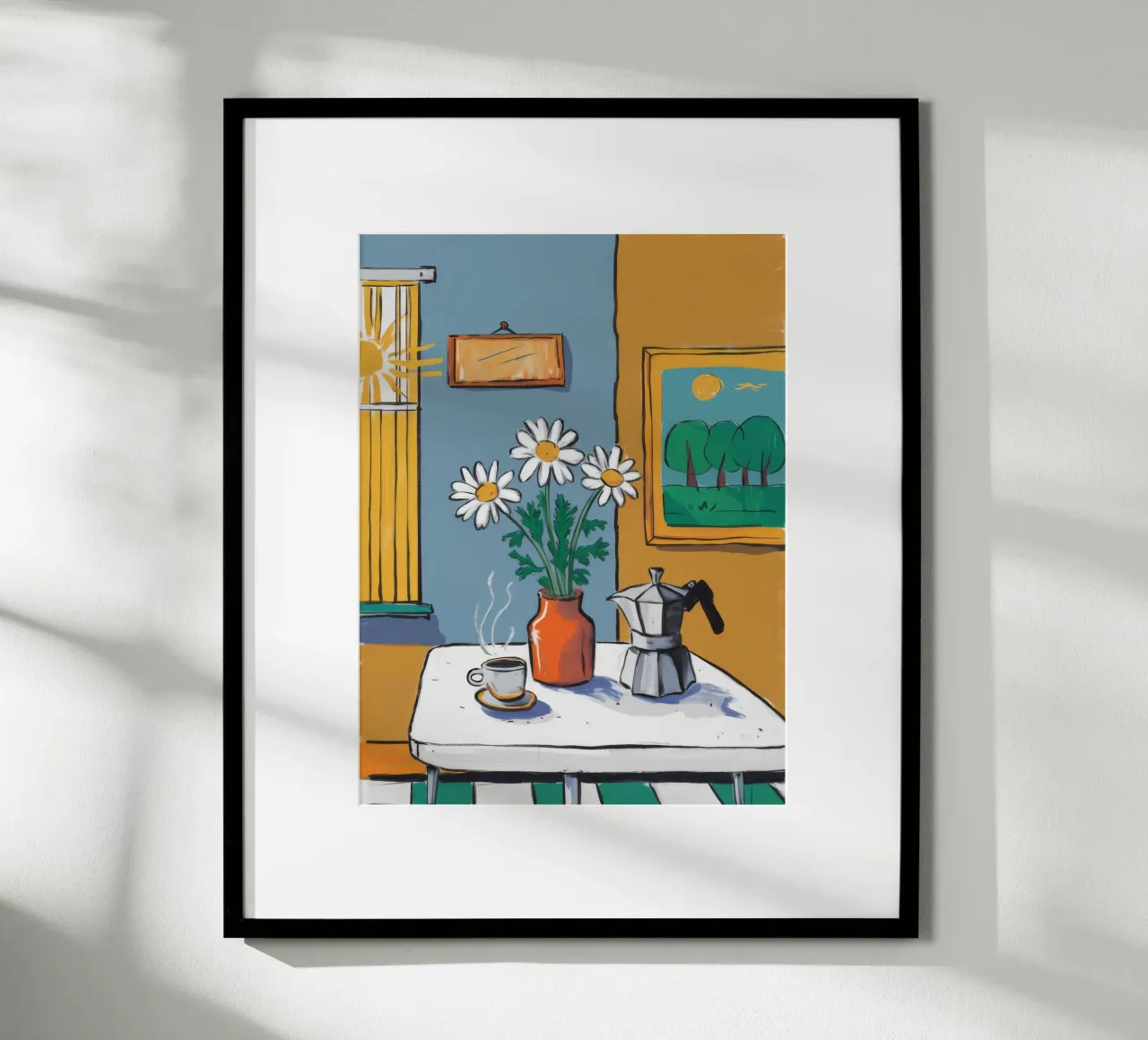 Momento Moka mattutino poster con telaio in plastica da Ember Stone
