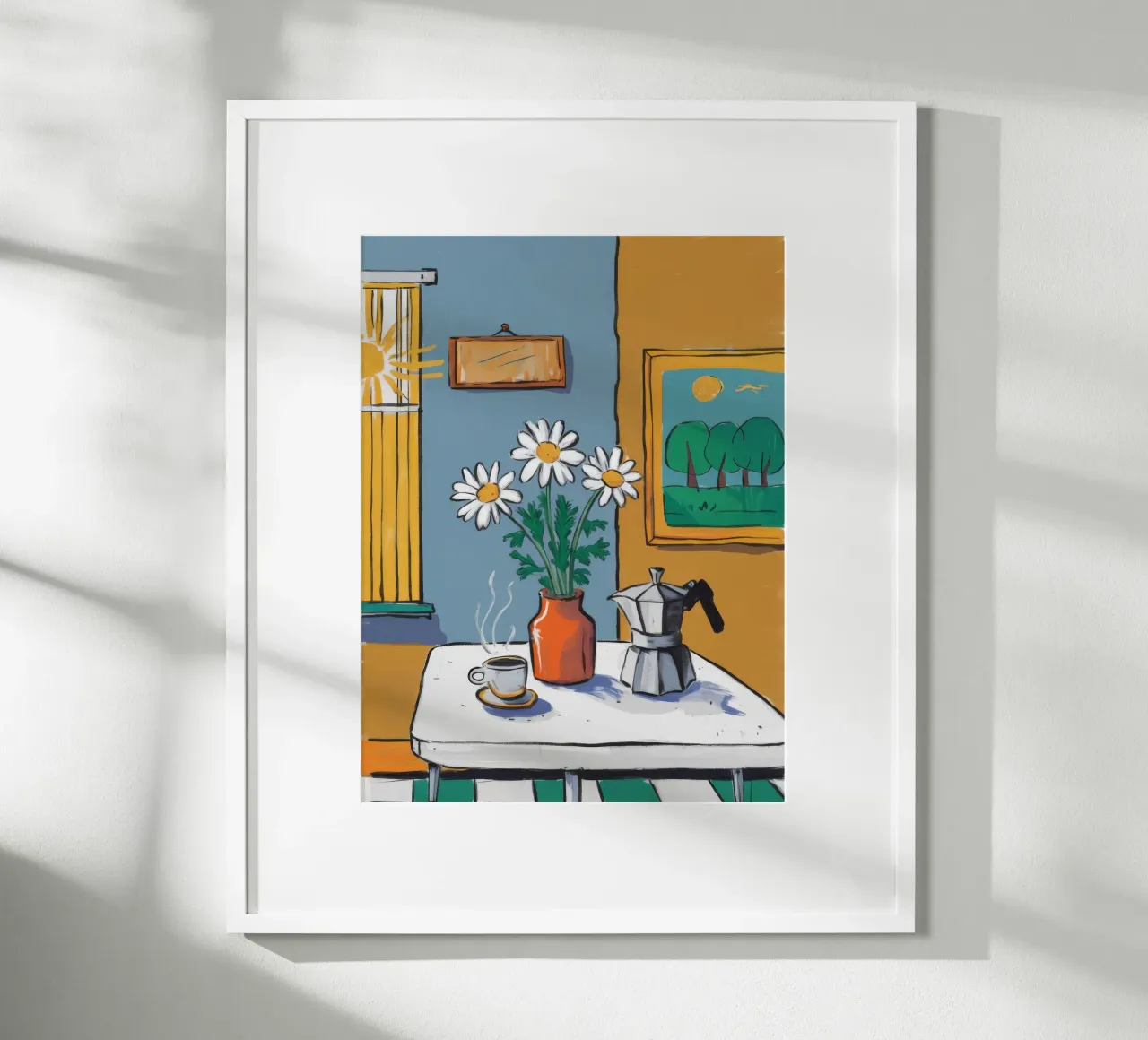 Momento Moka mattutino poster con telaio in plastica da Ember Stone