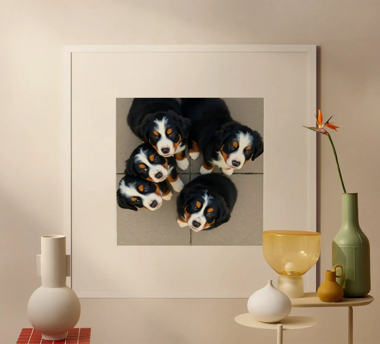 cuccioli carini #120 poster con telaio in legno da Yumis.Beargang.and.Me