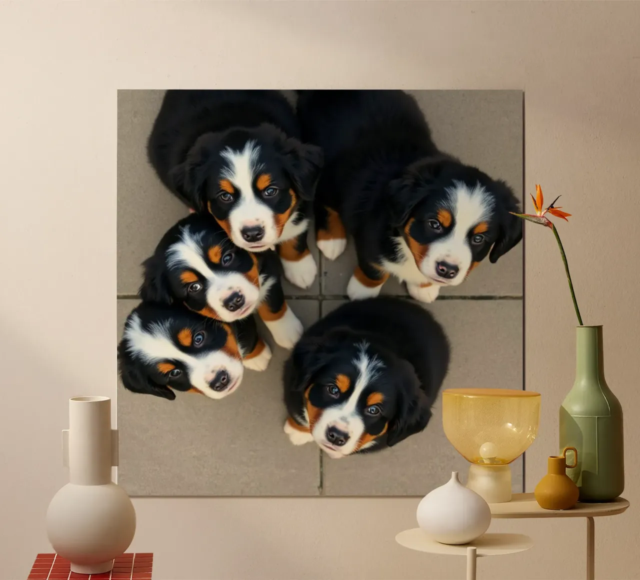 cuccioli carini #120 poster con telaio in legno da Yumis.Beargang.and.Me