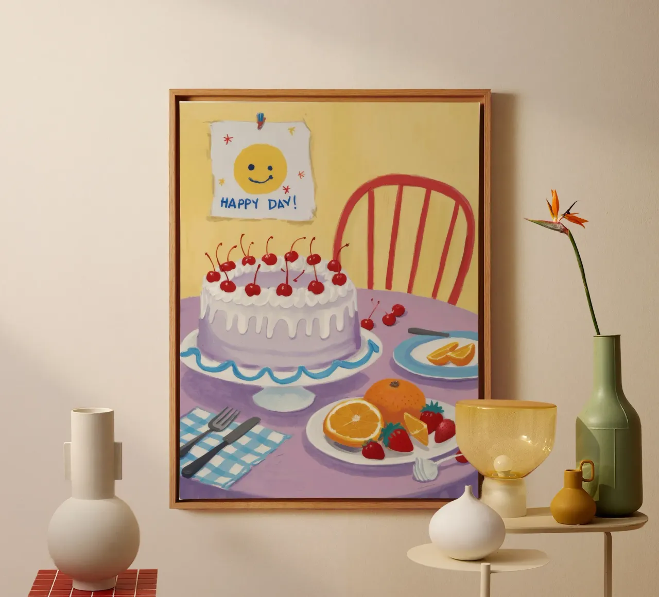 Torta alla ciliegia Joy tela con Cornice a cassetta da Aurora Muse