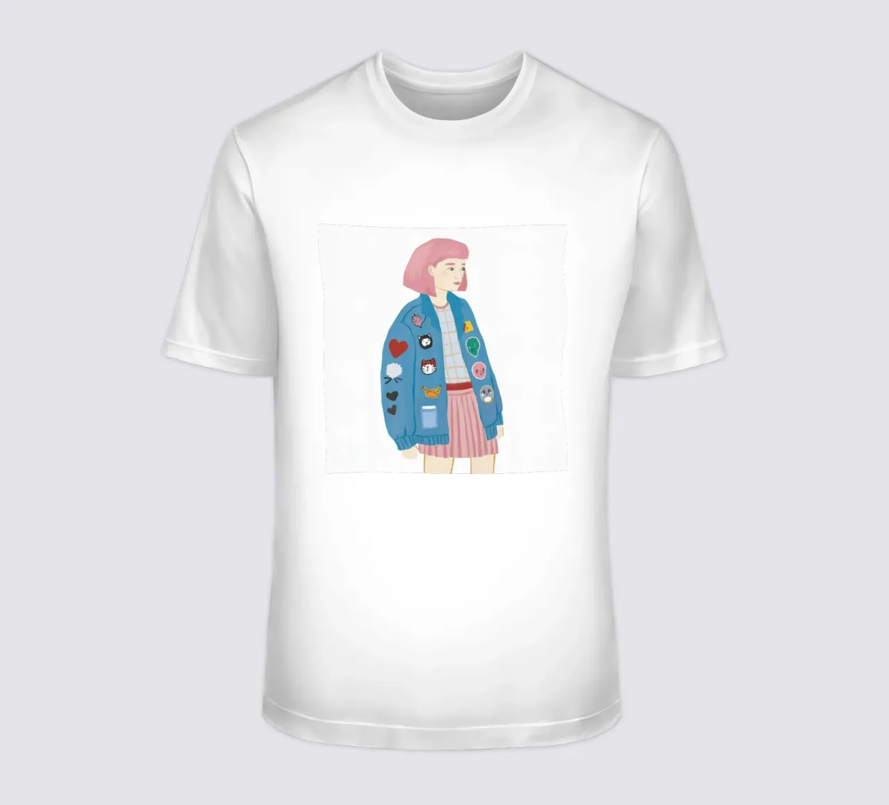 Patch Jacket Girl t-shirt by Aurora Muse