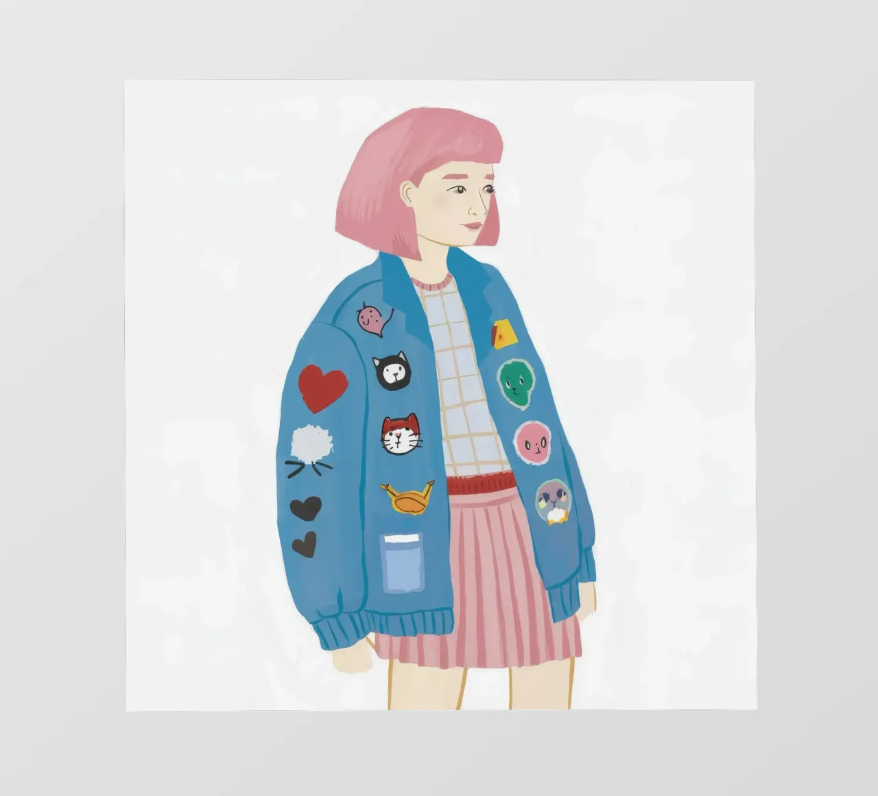 Patch Jacket Meisje fotobehang van Aurora Muse