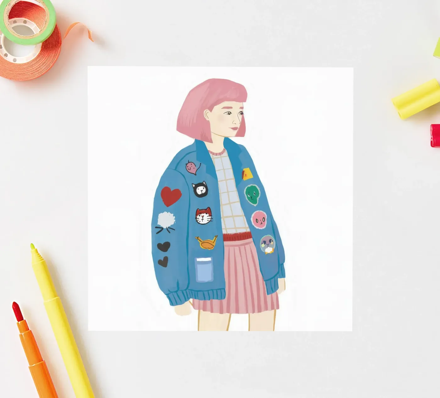 Patch Jacket Meisje sticker van Aurora Muse