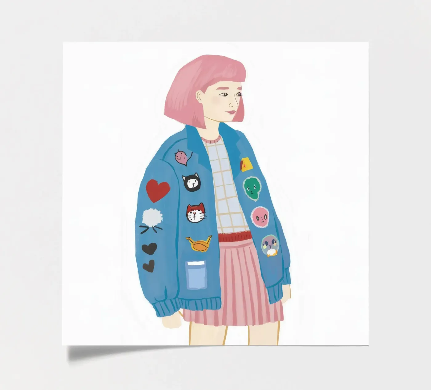 Patch Jacket Girl sticker sheet by Aurora Muse