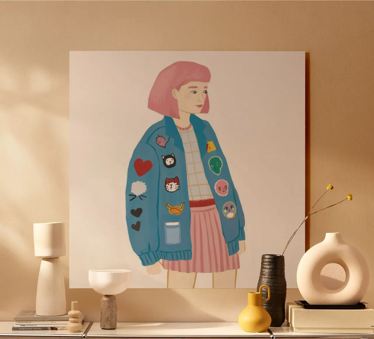 Giacca patch girl plexiglass da Aurora Muse