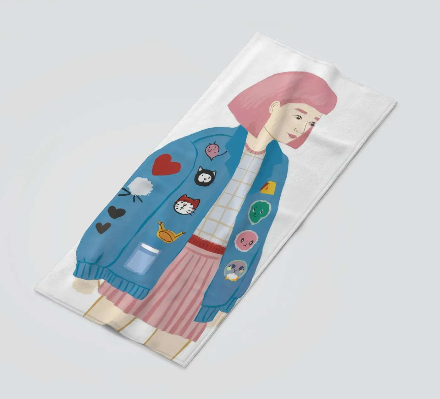 Giacca patch girl telo mare da Aurora Muse