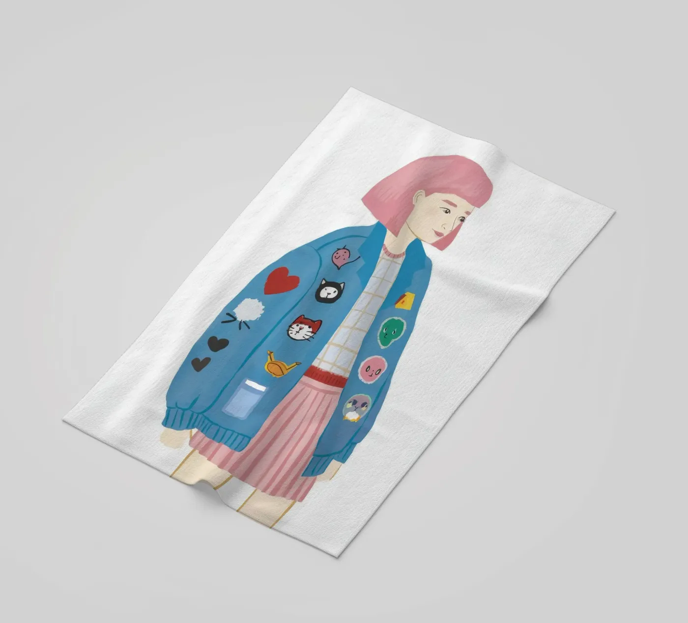 Giacca patch girl telo mare da Aurora Muse