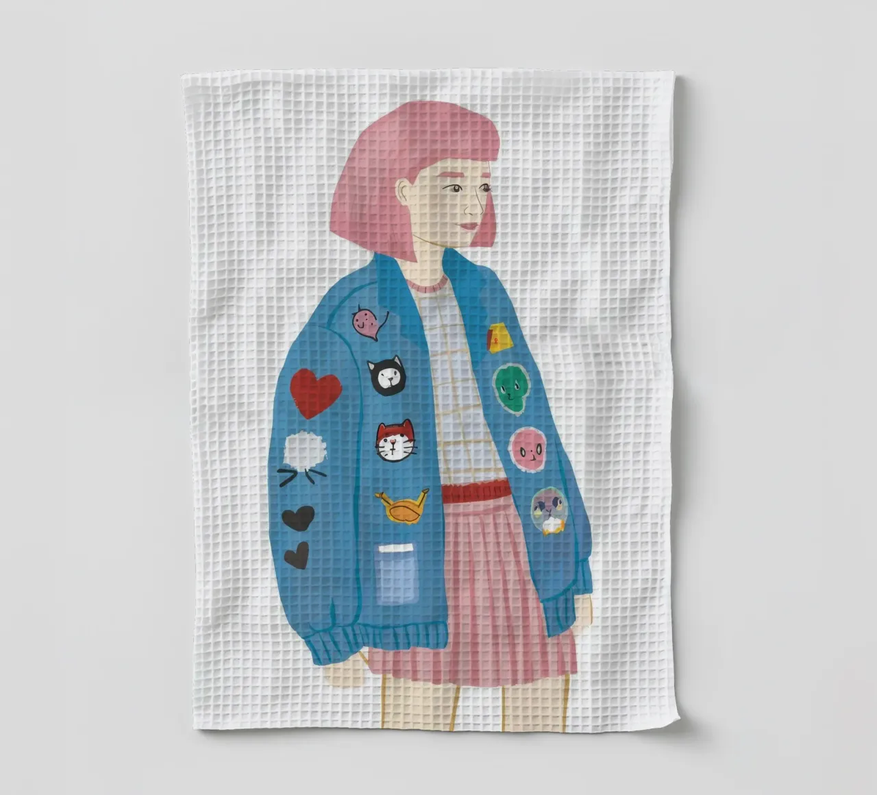Patch Jacket Girl Geschirrtuch von Aurora Muse