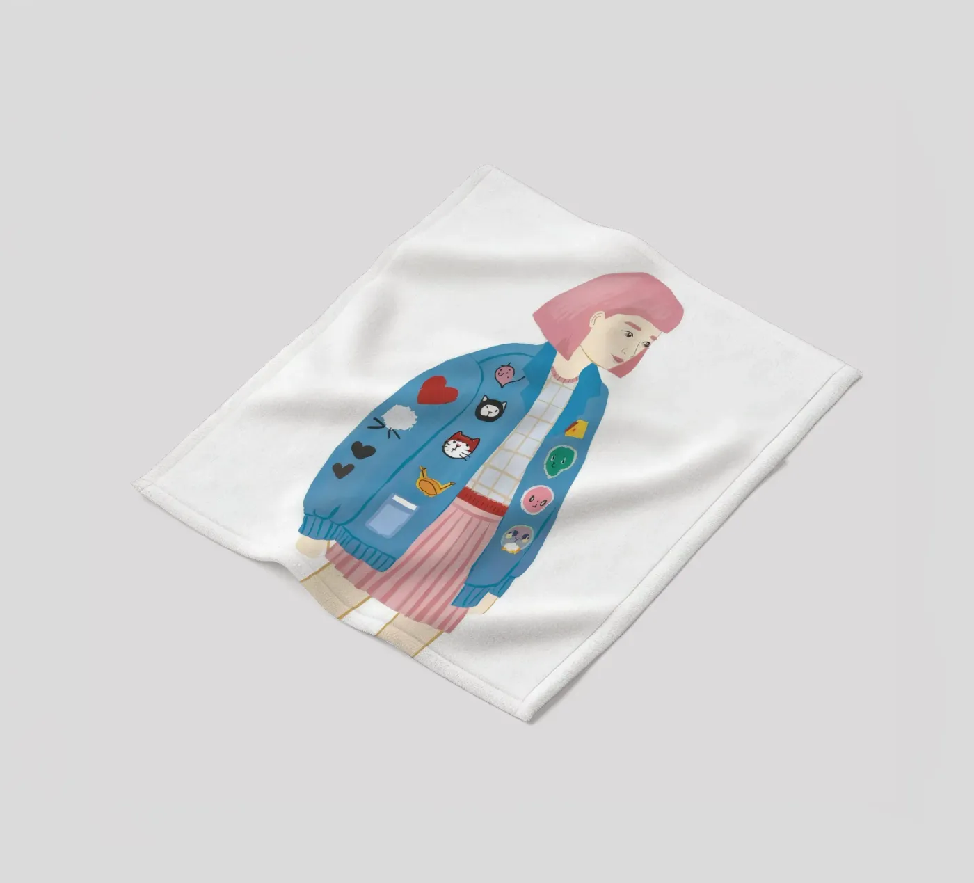 Giacca patch girl coperta in pile da Aurora Muse