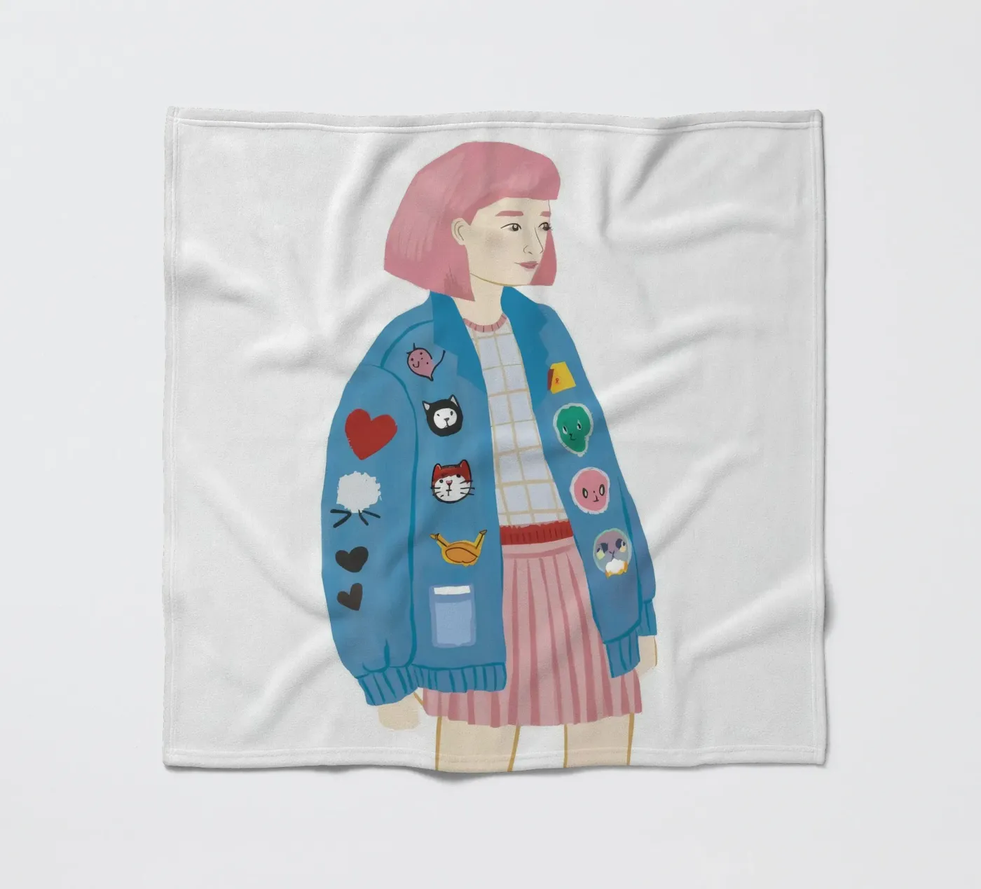 Giacca patch girl coperta in pile da Aurora Muse