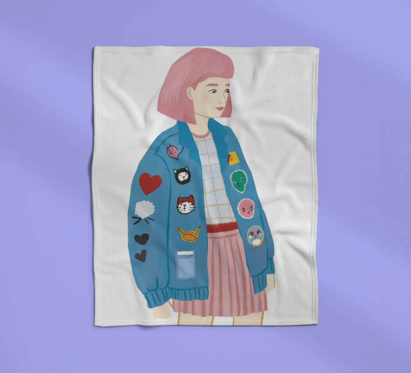 Giacca patch girl coperta in pile da Aurora Muse