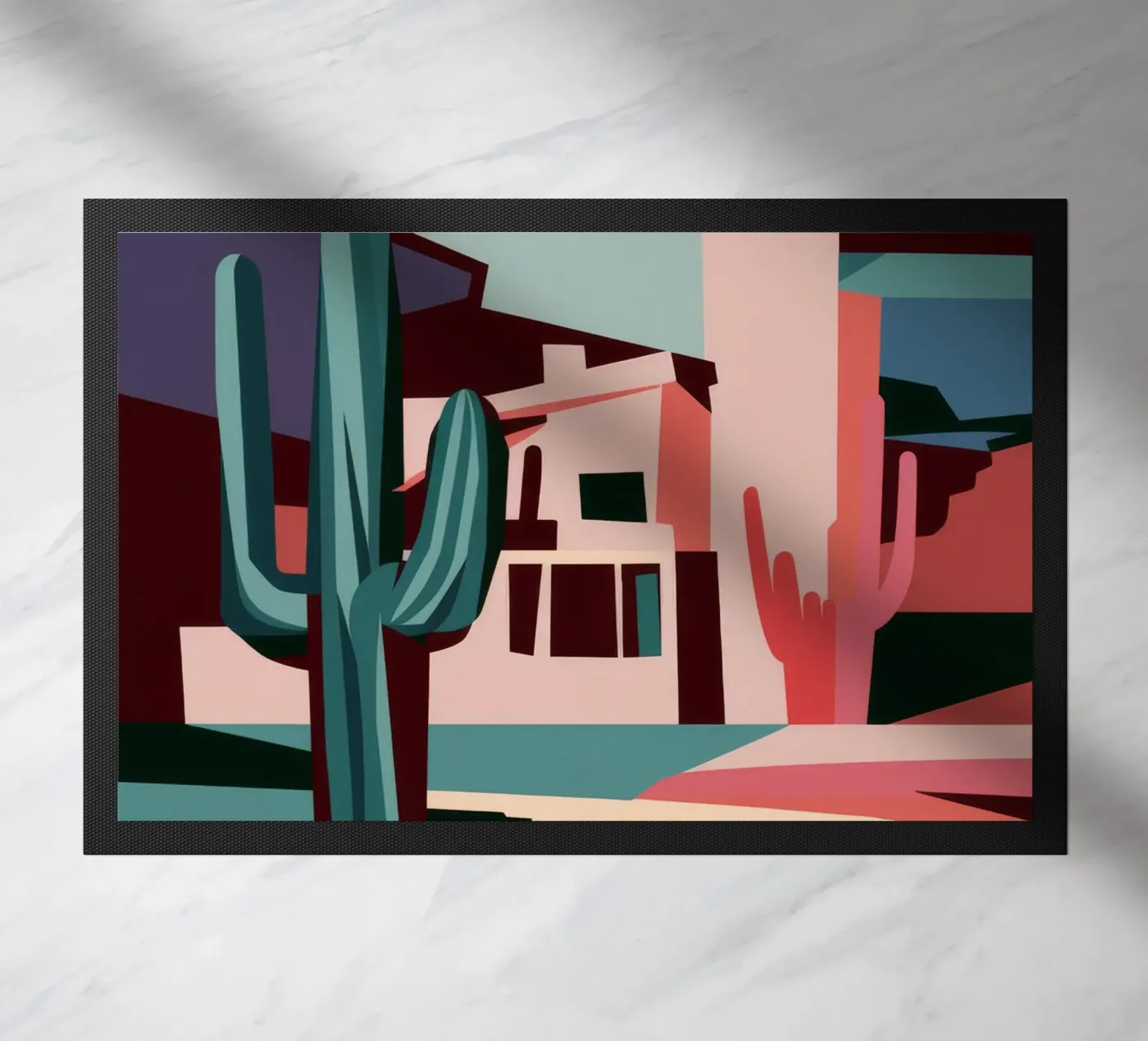 Graphic Cactus Geometry doormat by Jasper Rune