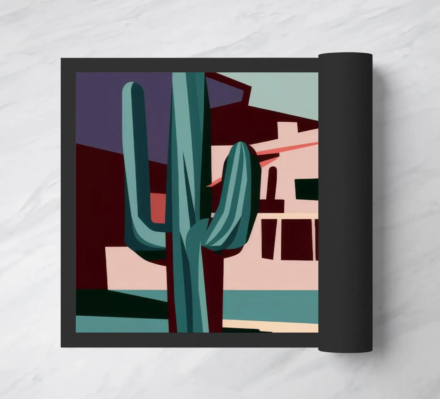 Graphic Cactus Geometry doormat by Jasper Rune