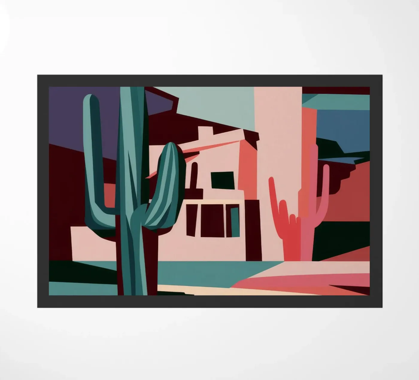 Graphic Cactus Geometry doormat by Jasper Rune