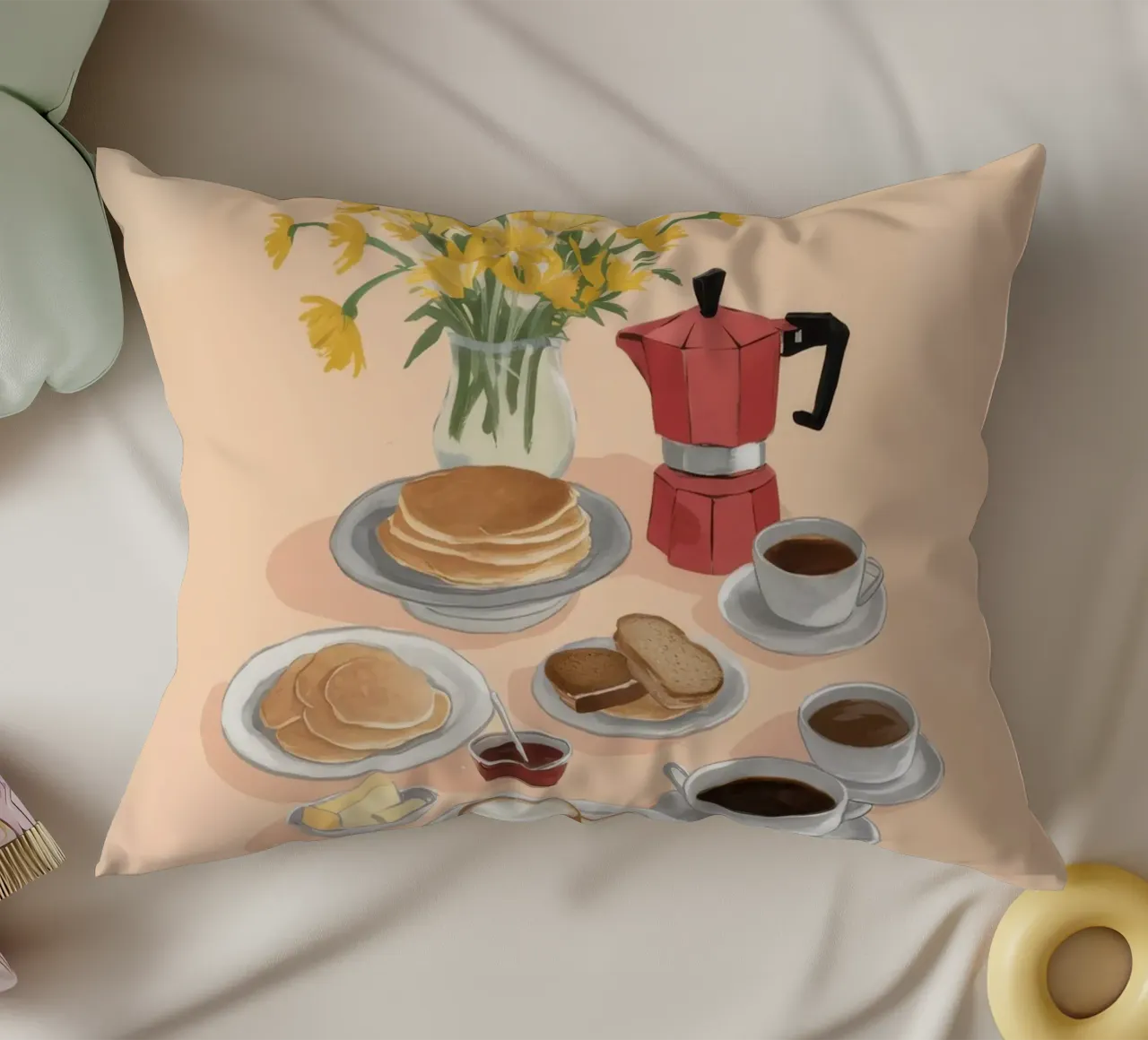 Caffè e narcisi cuscino da Aurora Muse