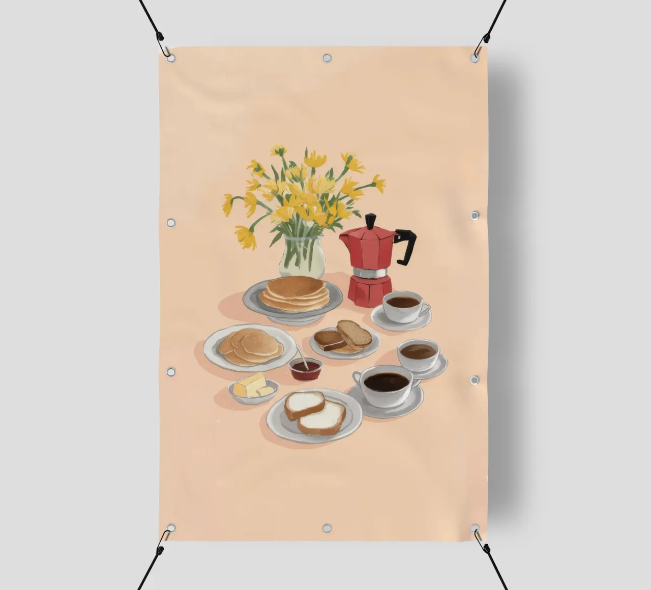Caffè e narcisi telo in pvc da Aurora Muse