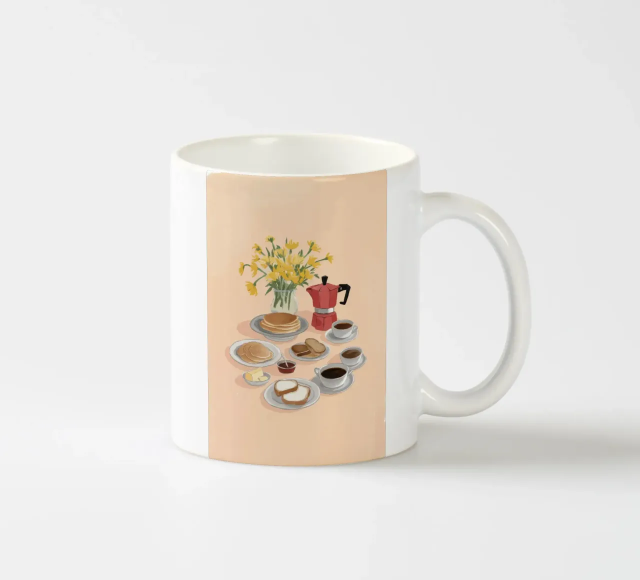 Coffee and Daffodils ceramic mug by Aurora Muse
