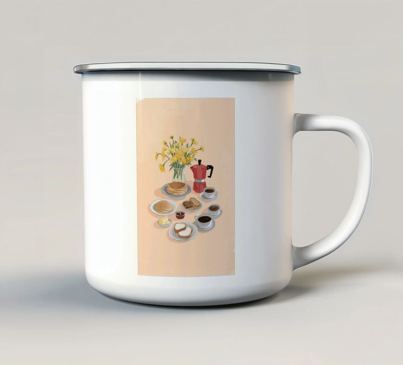 Caffè e narcisi tazza in smalto da Aurora Muse