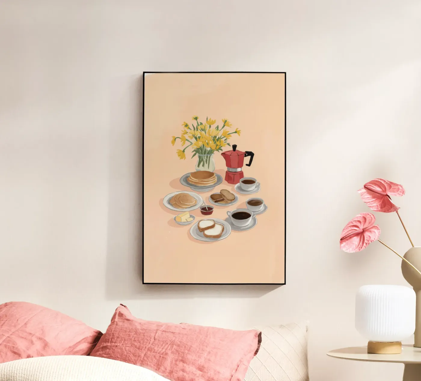 Coffee and Daffodils Acryl-Glas von Aurora Muse