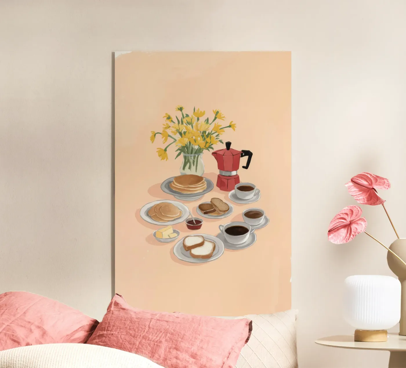 Coffee and Daffodils Acryl-Glas von Aurora Muse