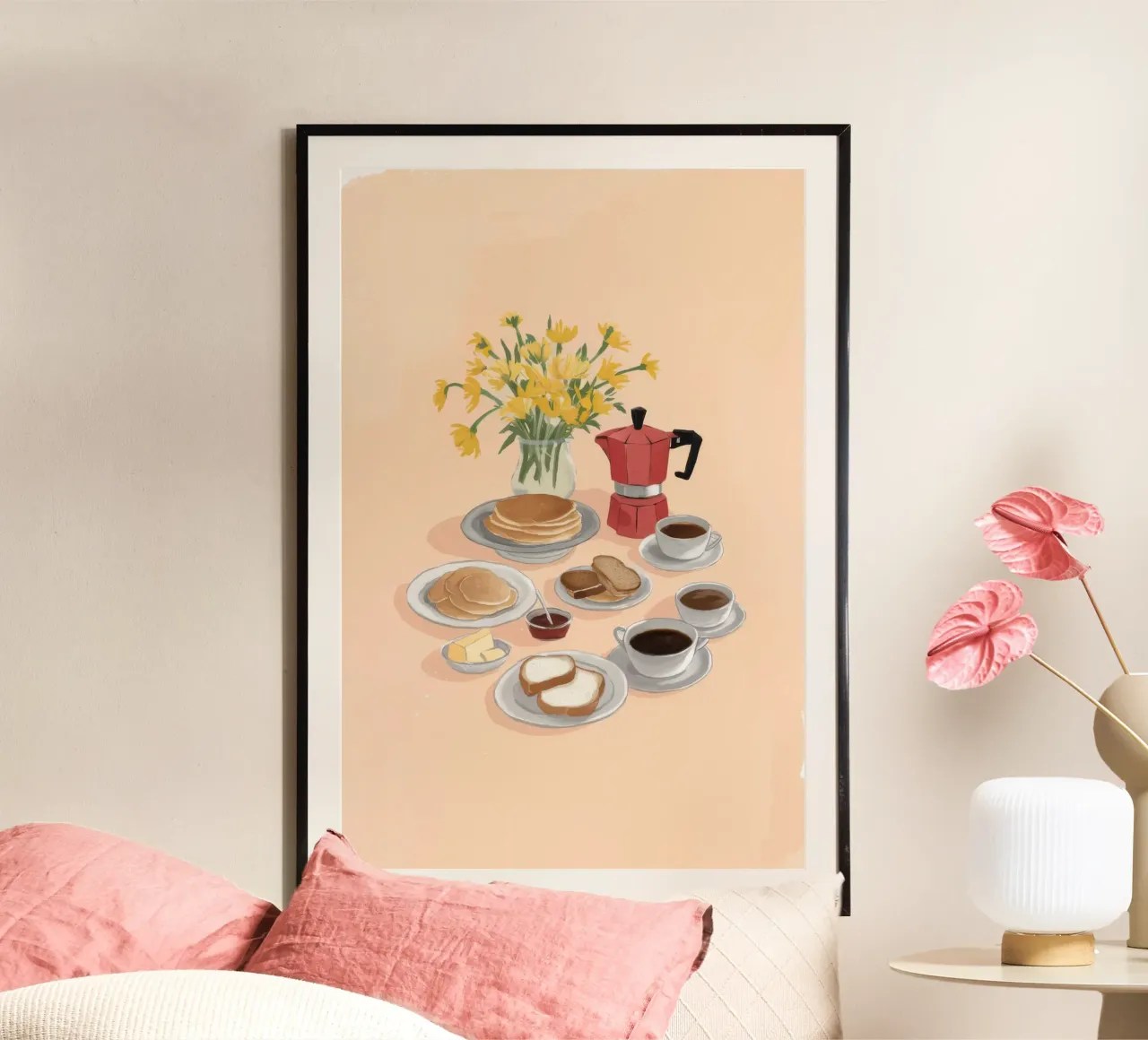 Coffee and Daffodils poster by Aurora Muse