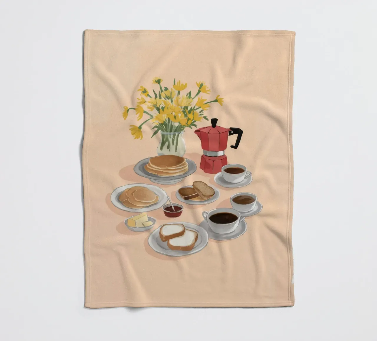 Caffè e narcisi coperta in pile da Aurora Muse