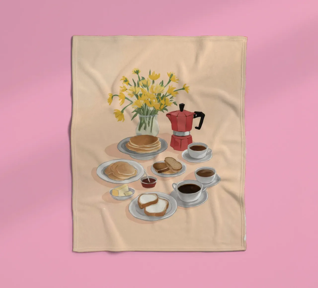 Caffè e narcisi coperta in pile da Aurora Muse