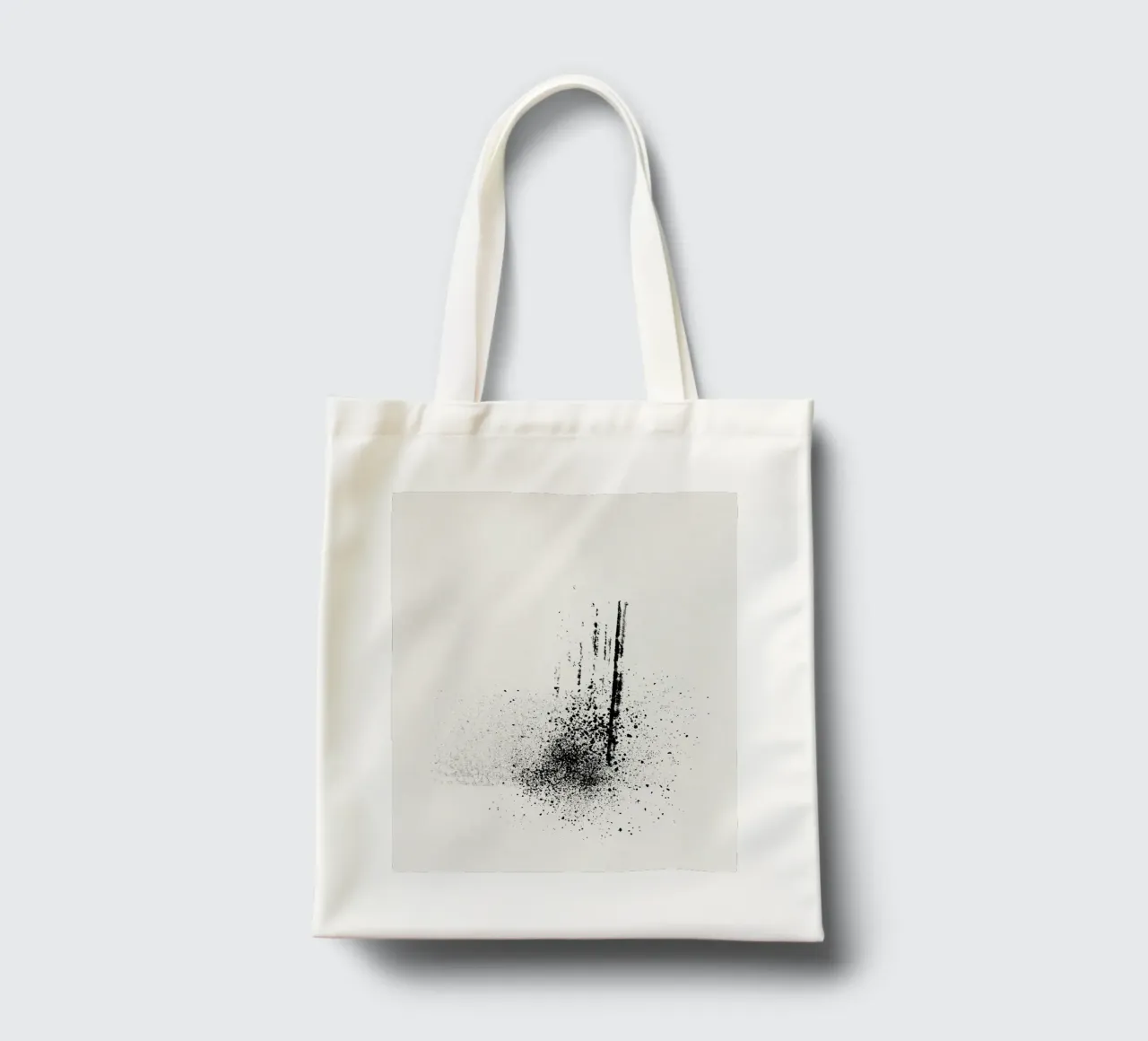 Modern abstract of paint splatters cream background borsa in juta da Imaginative
