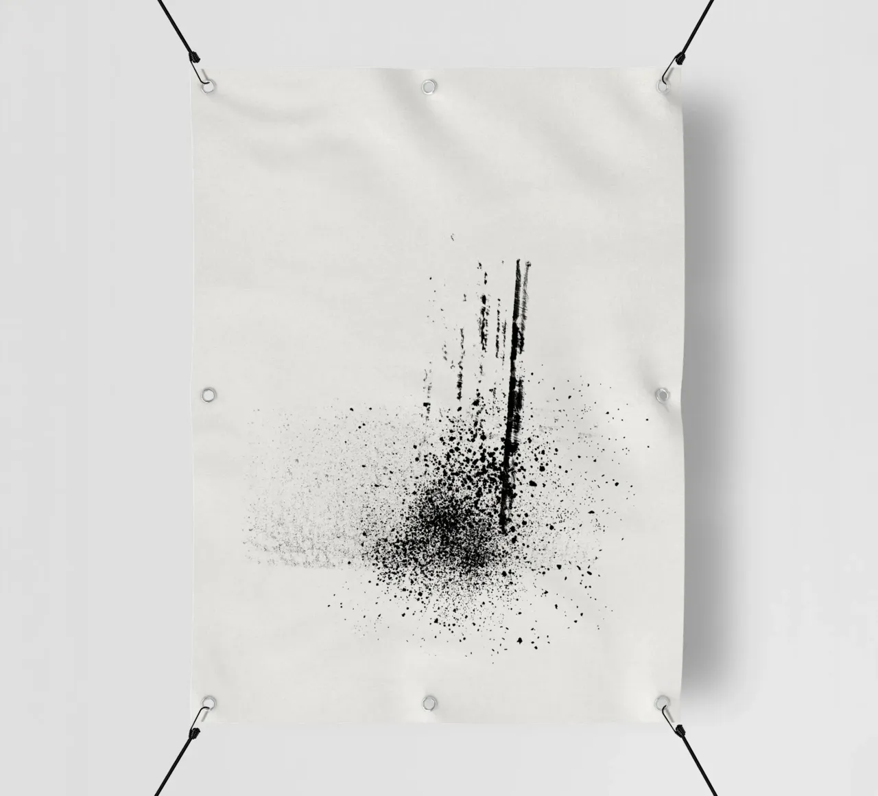 Modern abstract of paint splatters cream background telo in pvc da Imaginative