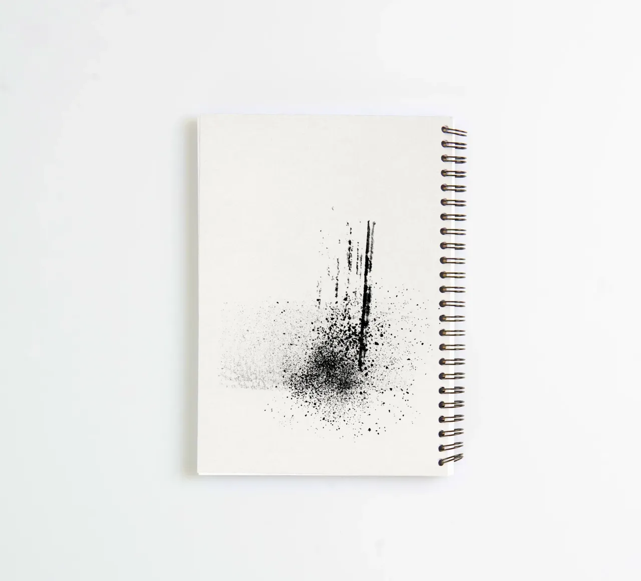 Modern abstract of paint splatters cream background spiral notebook by Imaginative