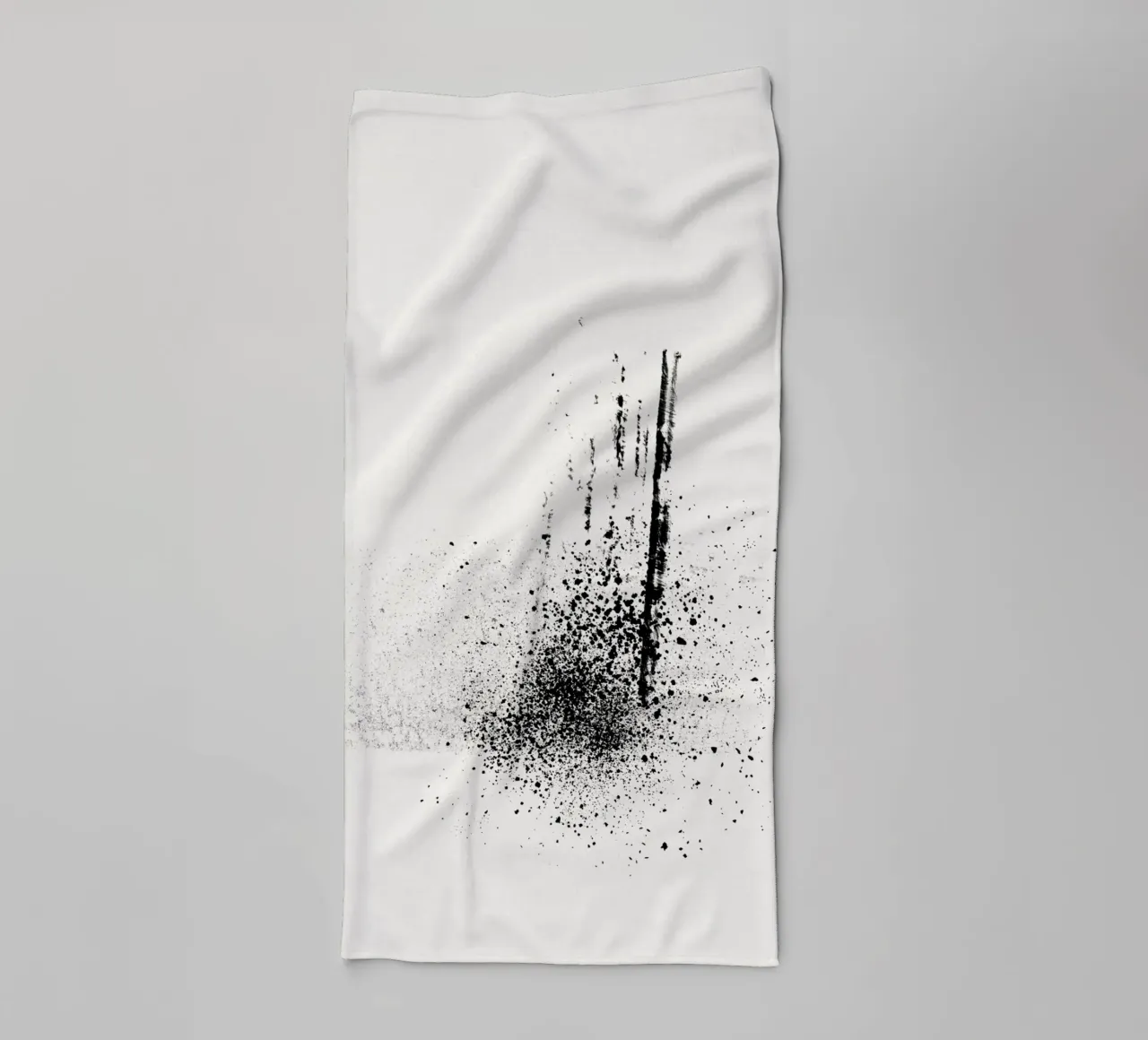 Modern abstract of paint splatters cream background Handtuch von Imaginative
