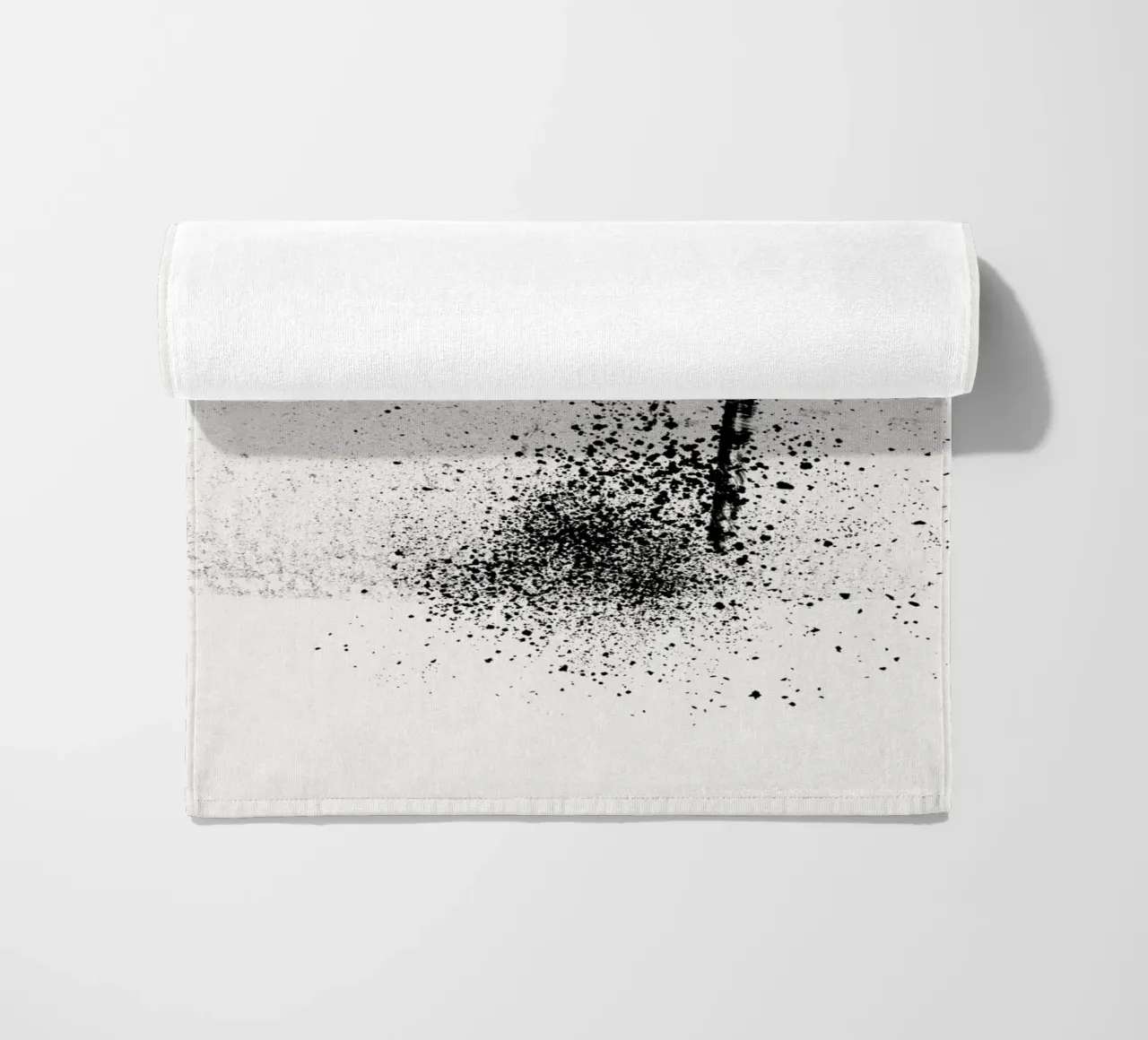 Modern abstract of paint splatters cream background telo mare da Imaginative
