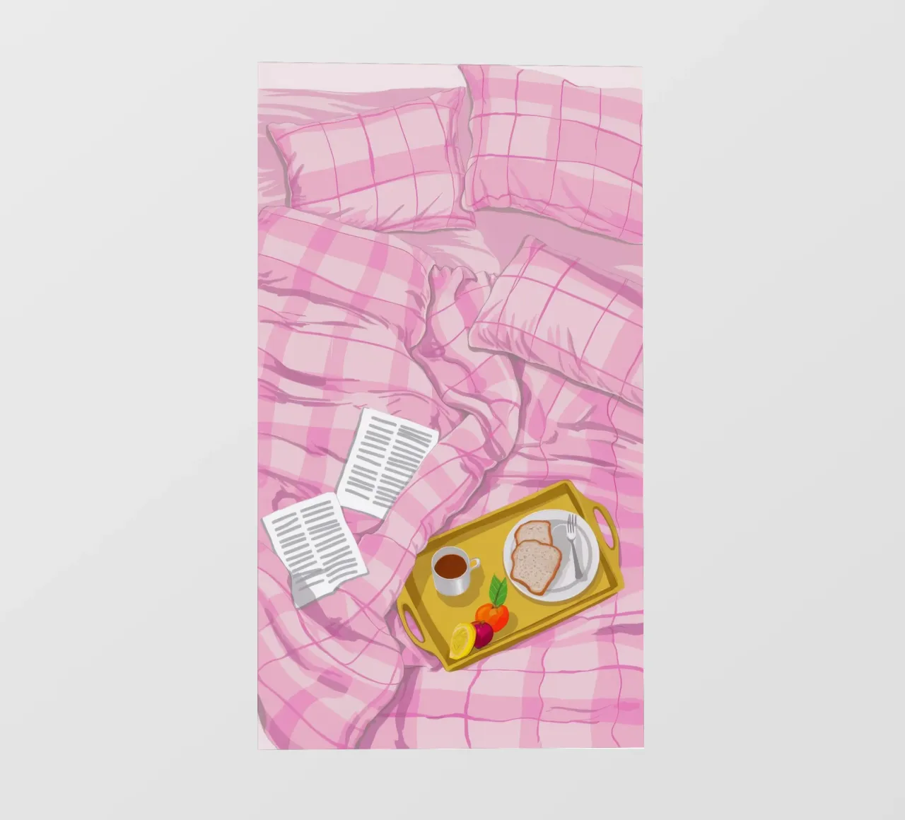 Pigro mattino rosa telo in pvc da Aurora Muse