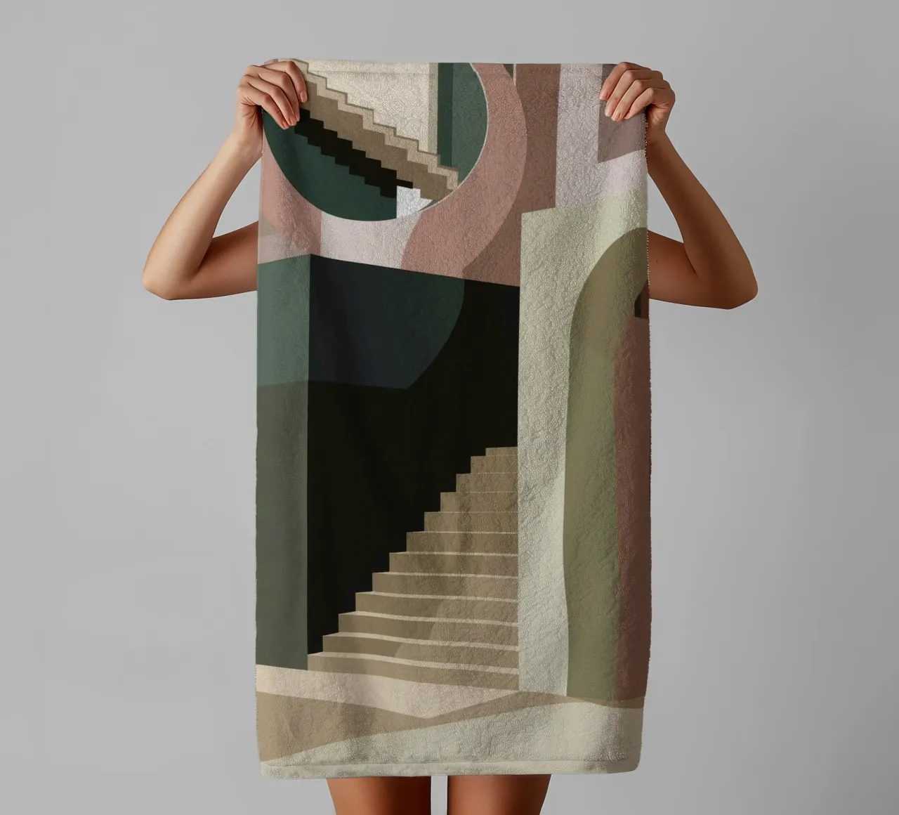 Trap der schaduwen badhanddoek van Jasper Rune