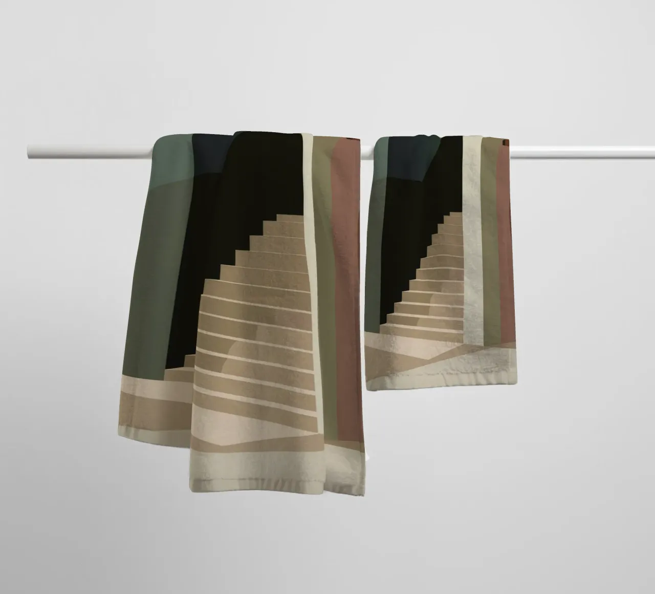 Trap der schaduwen badhanddoek van Jasper Rune