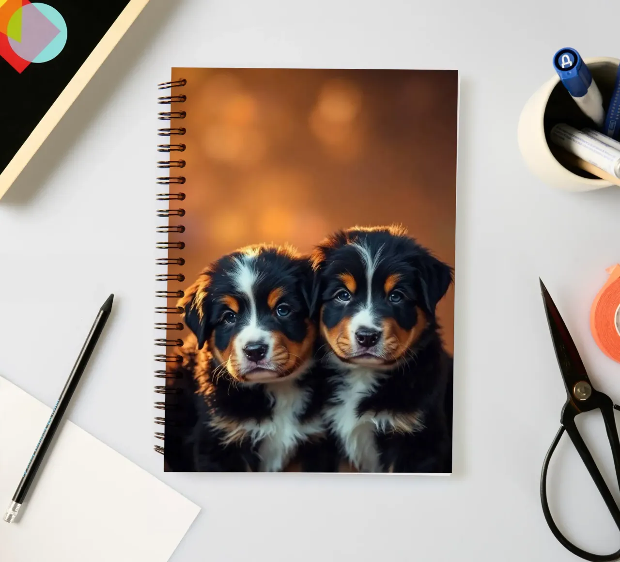cute little puppies #127 spiral notebook by Yumis.Beargang.and.Me