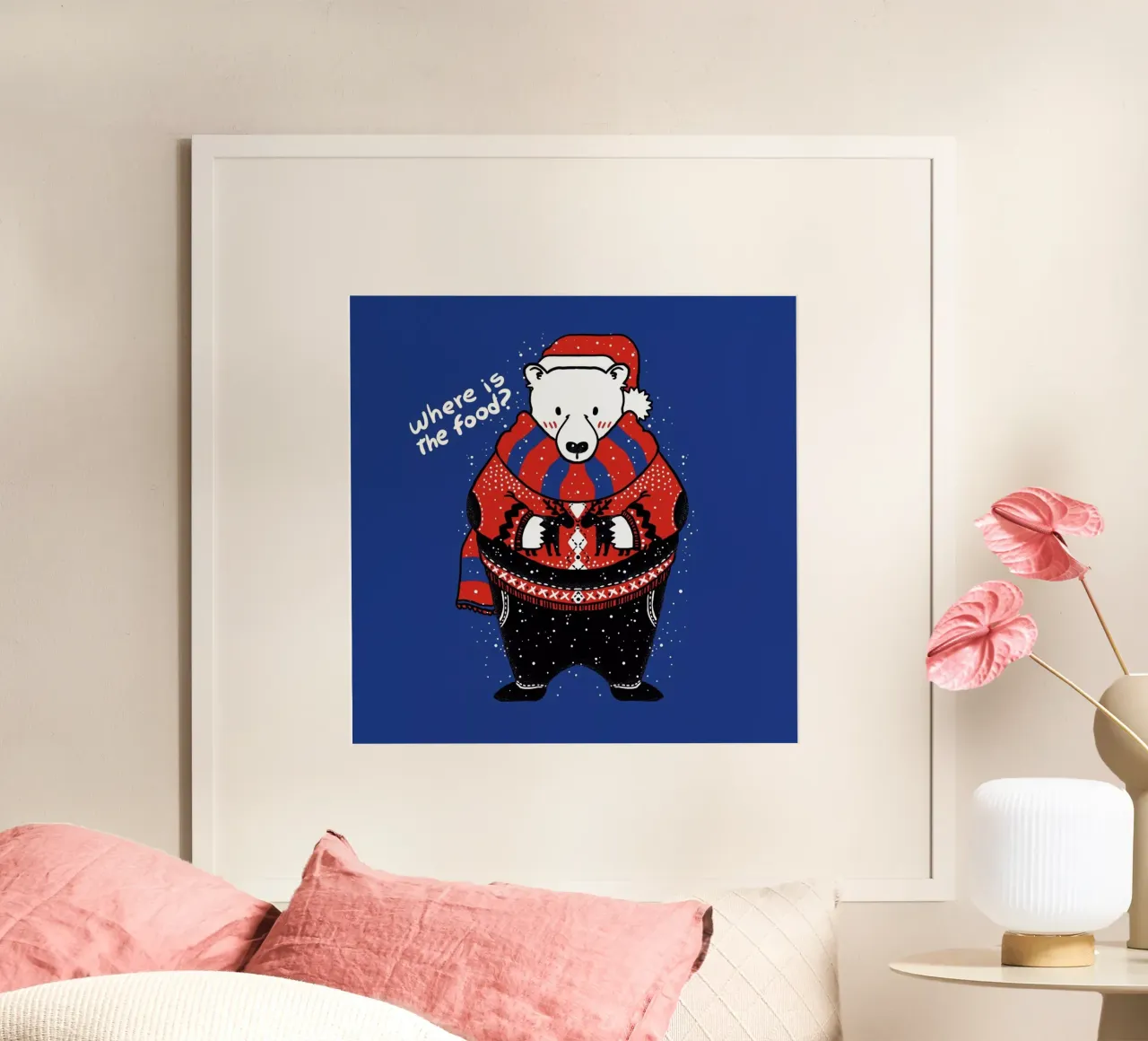 Where Is The Food poster con telaio in legno da Tobe Fonseca