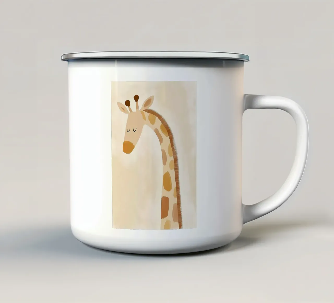 Giraffe Poster, Animal Nursery Print, Cute Art for Kids enamel mug by Little Lola