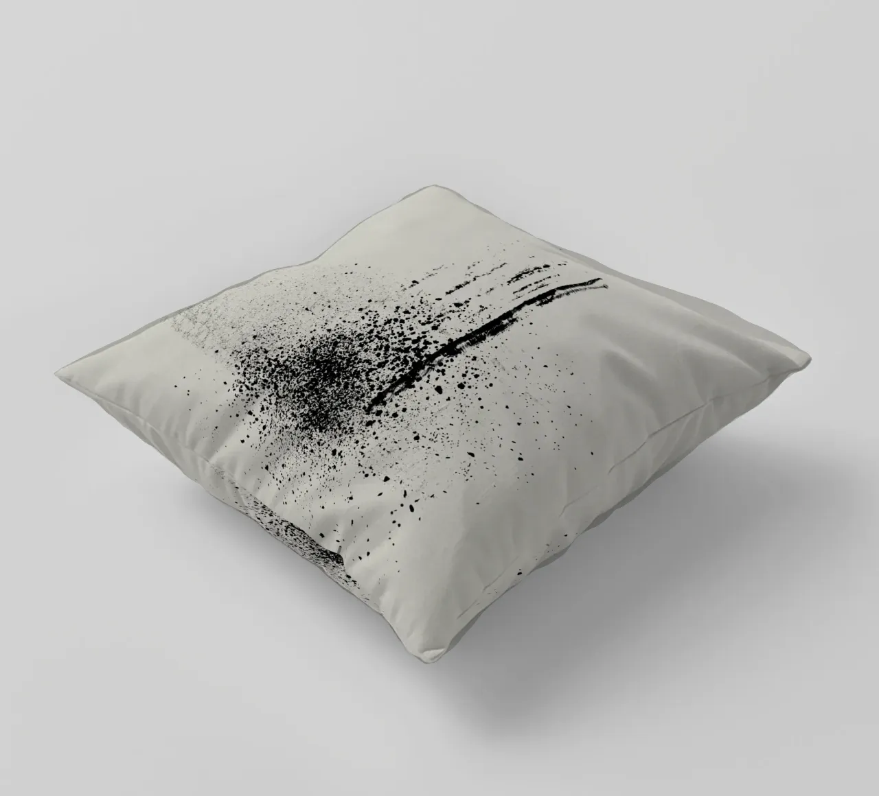 Modern abstract of paint splatters gray background cuscino da Imaginative