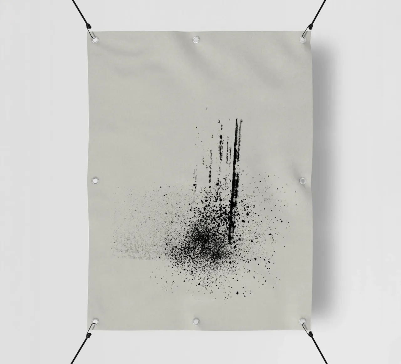 Modern abstract of paint splatters gray background telo in pvc da Imaginative
