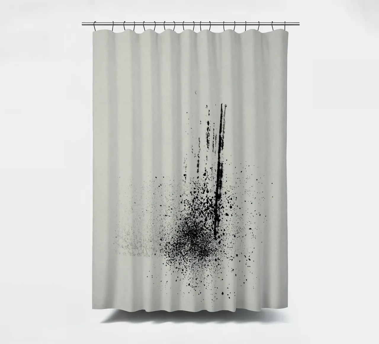 Modern abstract of paint splatters gray background tenda da doccia da Imaginative